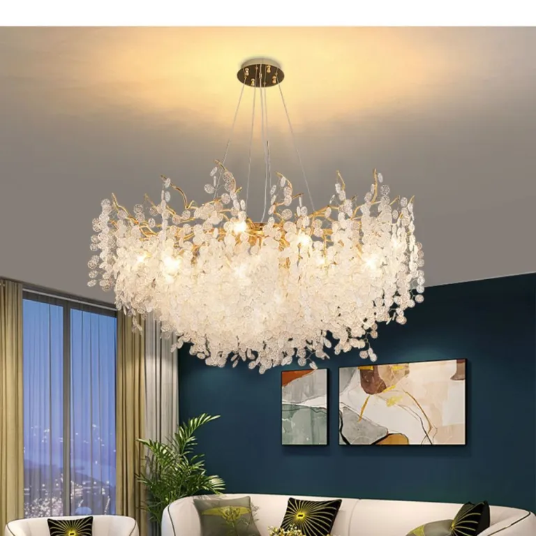 لوستر کریستالی پذیرایی، چراغ تزئینی لوکس و باشکوه، مدل جدید، چراغ اصلی بزرگ، لوستر کریستالی فرانسوی برای غذاخوری و پذیرایی