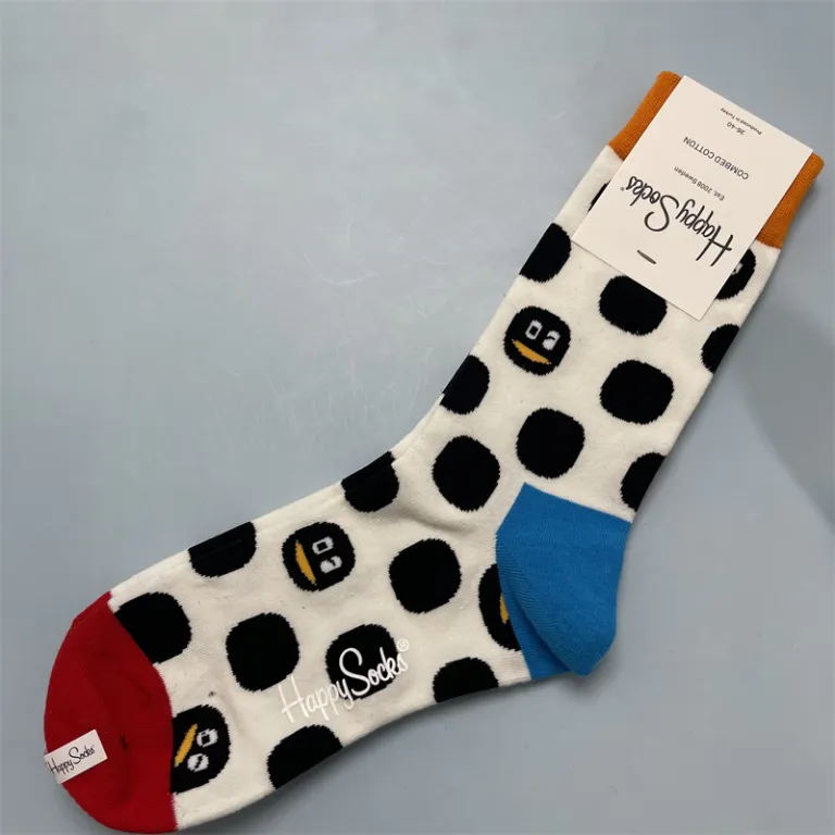 جوراب زنانه رنگارنگ HappySocks طرح کارتونی بامزه مدل اینستاگرامی نیمه‌ساقه بیرونی خیابانی