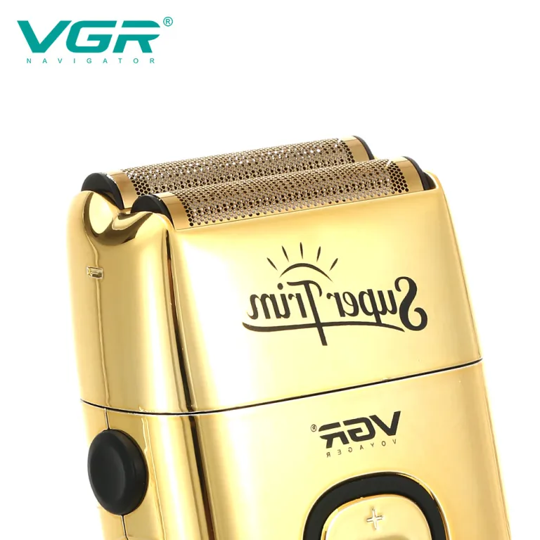 VGR332 ماشین اصلاح سر رفت و برگشتی با تیغه طلایی، ریش‌تراش با نمایشگر دیجیتال، ماشین اصلاح موی سر و ریش مردانه با قابلیت روغن‌زنی خودکار و سفیدکننده