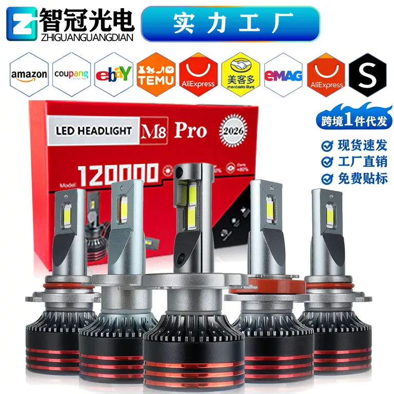 لامپ LED خودرو مدل M8Pro 6000k فوق پرنور و متمرکز h7 h4h11 ارسال مستقیم از تولیدکننده