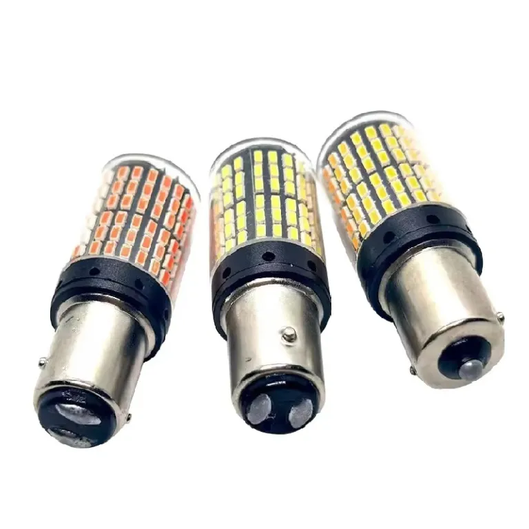 144smd چراغ راهنمای LED خودرو با روشنایی بالا 1156 مقاوم در برابر چشمک‌زدن 3014 1157 چراغ ترمز T20