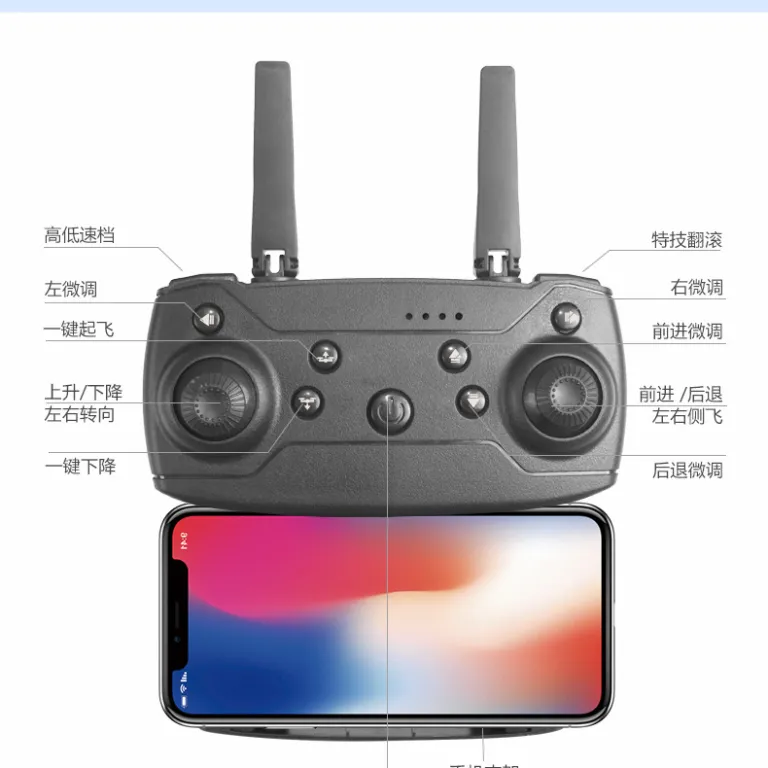 E88Pro پهپاد چهار موتوره اسباب‌بازی با دوربین HD و پرواز طولانی، کنترل از راه دور