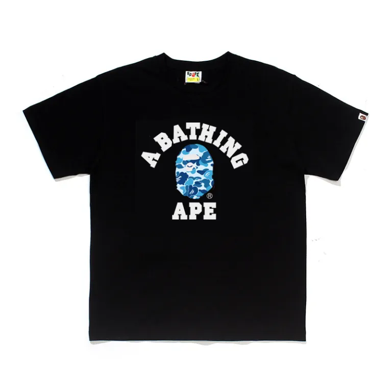 تی‌شرت BAPE تابستانی طرح سر میمون استتاری مردانه و زنانه استایل ژاپنی موجودی عمده
