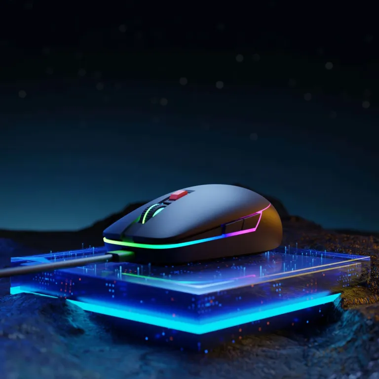 ماوس هوشمند با هوش مصنوعی و فرمان صوتی، ماوس شارژی دو حالته با نور RGB، ماوس مدل بزرگ Starfire با GPT هوشمند