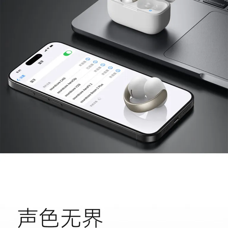 هندزفری بلوتوثی گیره‌ای SoundCore AeroClip، باز، مخصوص ورزش و دویدن، راحت با اتصال روی گوش A3388
