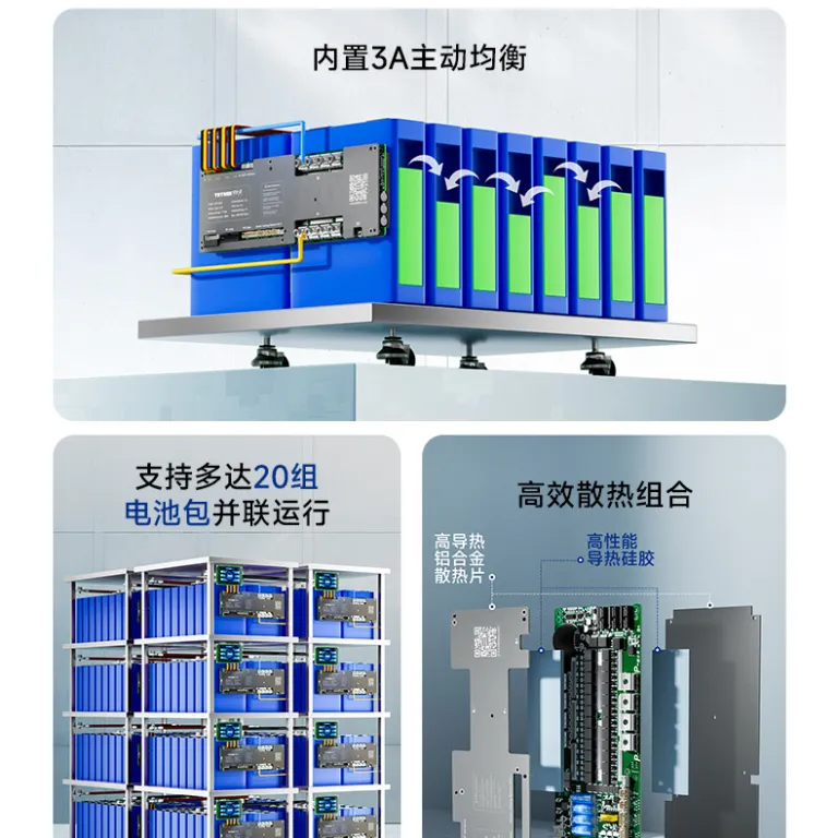 برد محافظ باتری BMS اینورتر Tuodatong 7-16 سلول 48V مناسب سدیم/لیتیوم، ذخیره‌سازی انرژی خانگی با بالانس 2A