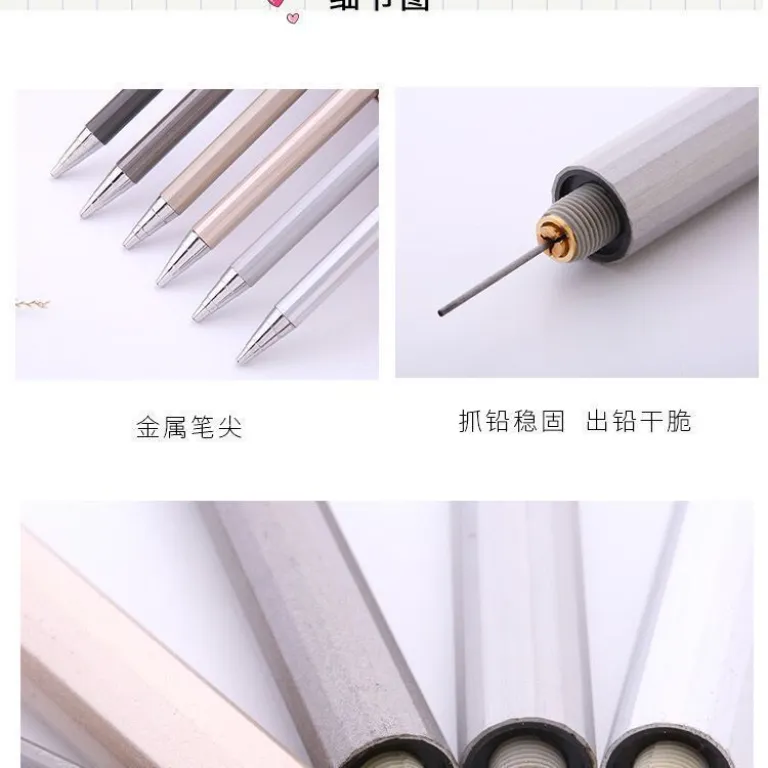 مداد نوکی اتوماتیک جدید تمام فلزی با بدنه فلزی، نوک نشکن و مرکز ثقل پایین 0.5/0.7mm
