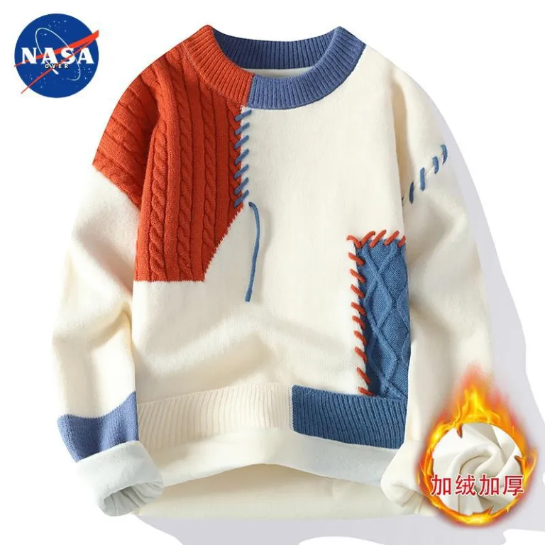 پلیور بافتنی گرم پاییزه و زمستانه برند NASA مردانه، باکیفیت، شیک و همهپسند، مناسب استفاده روزمره