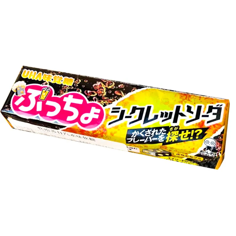 آبنبات ژلهای نرم با طعم میوه و مغزدار UHA ژاپن، بسته نواری 50g، آبنبات نوشابهای، مروارید، چای شیر