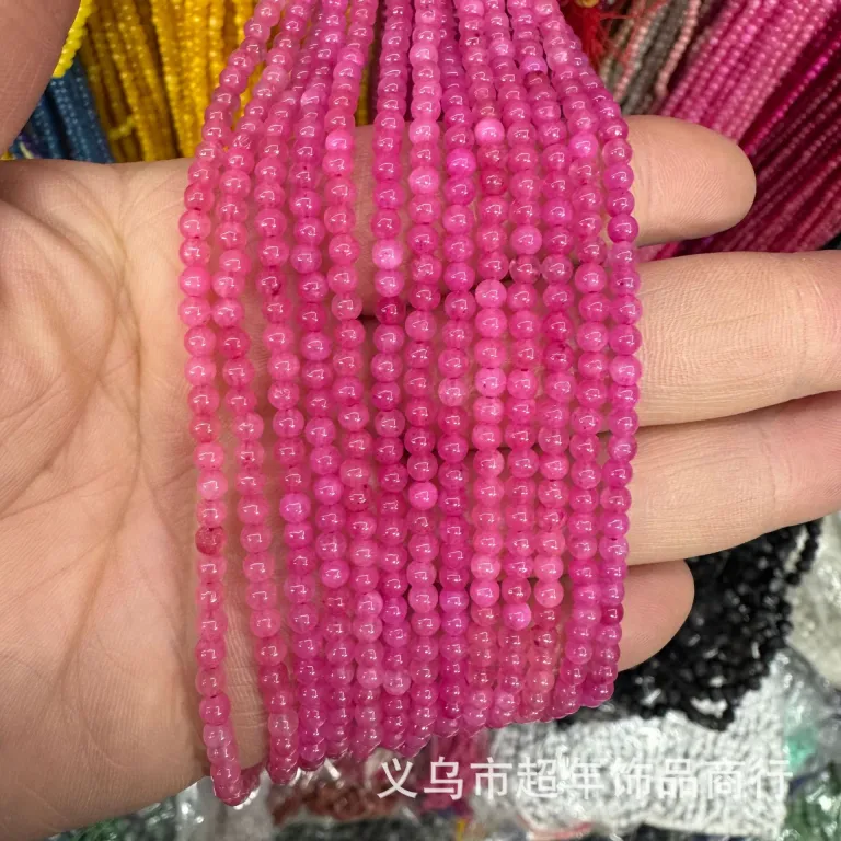 2mm3mm4mm مهره‌های گرد کوچک سنگ طبیعی، لوازم جانبی زیورآلات، آمیتیست، آونتورین سبز، تورمالین، مهره‌های DIY عمده