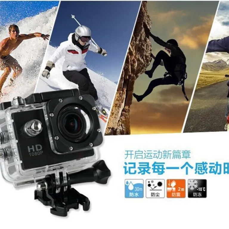 دوربین ورزشی ضدآب و لرزشگیر D600 موجود در انبار برای فروش عمده، مناسب غواصی، دوچرخه‌سواری و فیلم‌برداری زیر آب، فروش مستقیم کارخانه