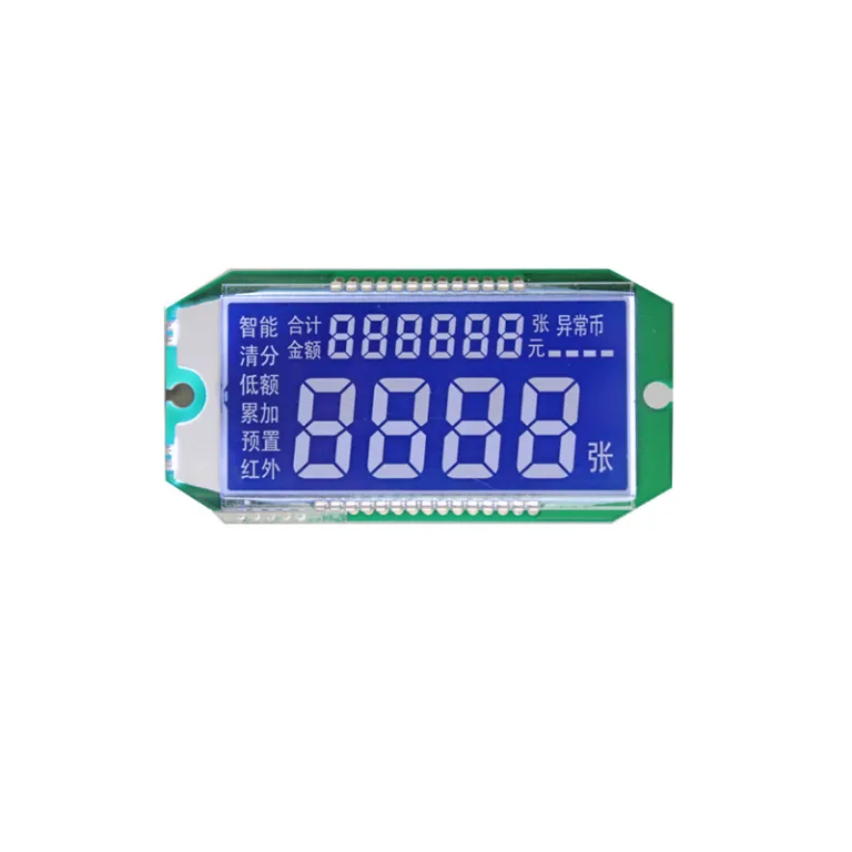 ماژول LCD سفارشی برای دستگاه شمارش اسکناس 3.2 اینچ صفحه نمایش سگمنتی و دیجیتال LCM