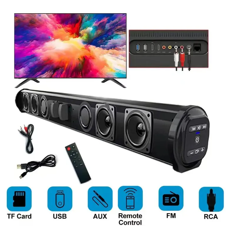 BS10 اسپیکر بلوتوثی ساندبار، بلندگوی کشیده، صدای بلند، اتصال به تلویزیون، کامپیوتر، موبایل و پروژکتور