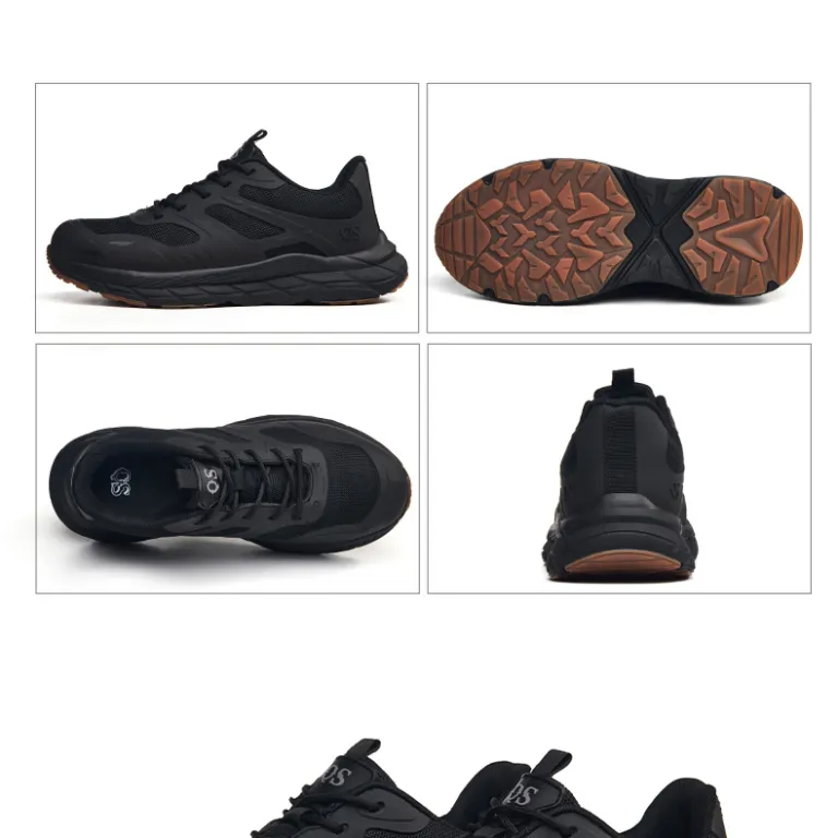 کفش ایمنی کار مردانه ضد ضربه و ضد سوراخ‌شدگی با پنجه فولادی، ضد لغزش و مقاوم در برابر سایش، رویه چرم میکروفیبر تنفس‌پذیر