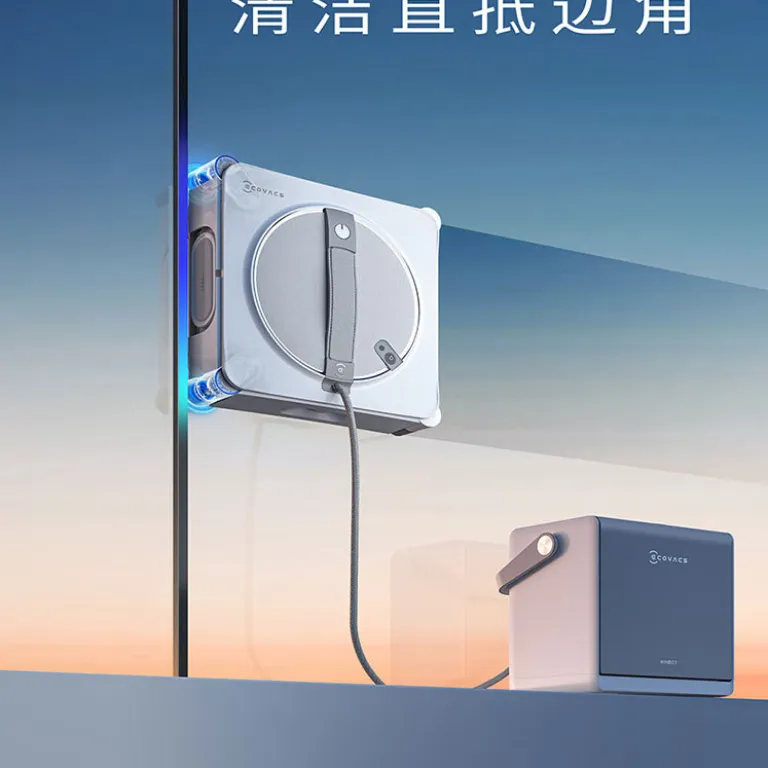 ربات پنجره‌شوی ECOVACS W2S نسخه ایستگاه همه‌کاره، شستشوی خودکار شیشه با آب‌پاشی و پاک‌کردن مرطوب برای منزل