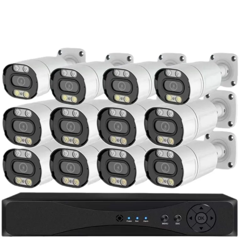 دوربین مداربسته POE کیت دوربین فضای باز Full-color8mp4k دوربین
