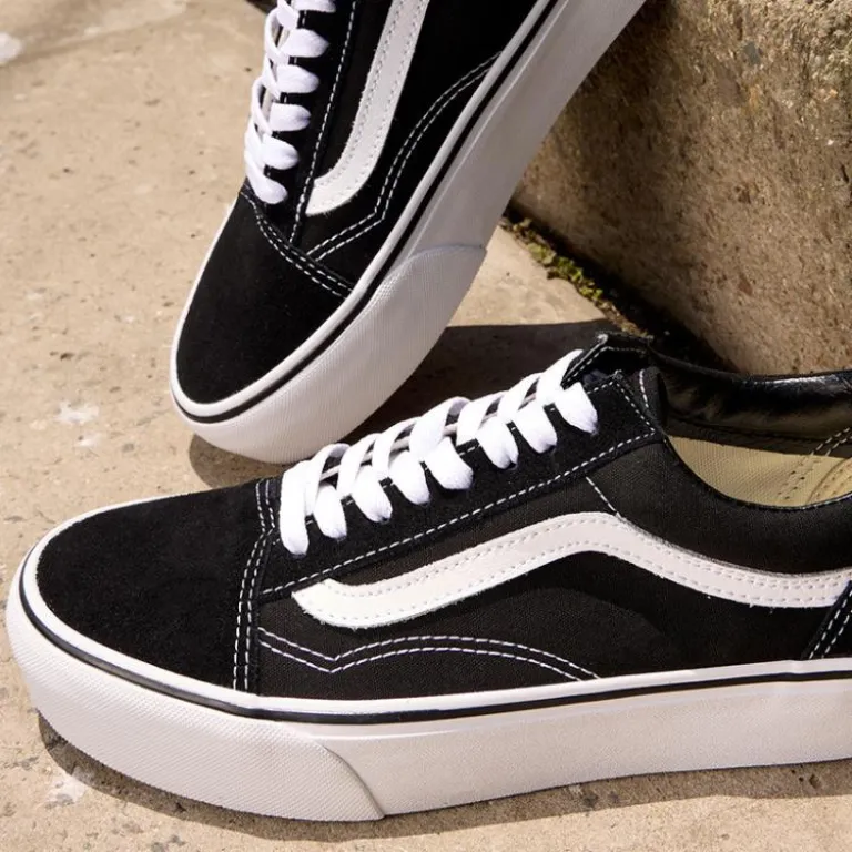 کفش اسکیت زنانه و مردانه VANS Old Skool Platform مشکی با کفی ضخیم
