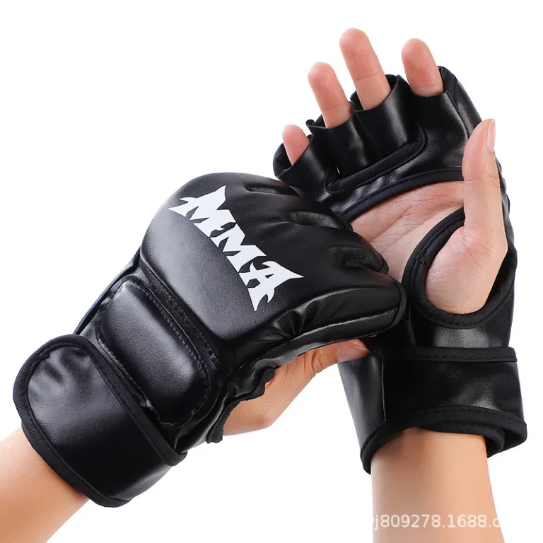 دستکش بوکس MMA مردانه نیم‌انگشت بزرگسال حرفه‌ای ساندا مبارزه تمرین کیسه بوکس دستکش UFC زنانه بدنسازی