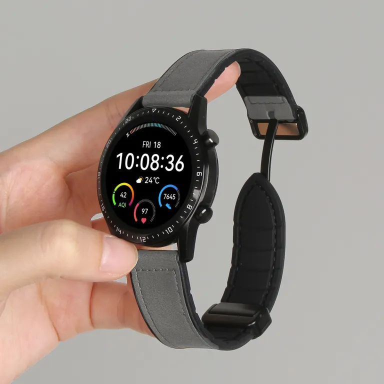 بند چرمی gt6 مناسب ساعت هوشمند هواوی واچ gt7 مدل watchgt5 طرح جدید اسپرت 3 تنفسپذیر gt4 پاییز و زمستان