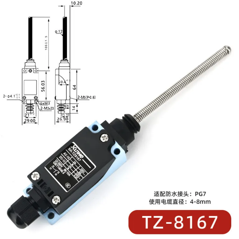 ME-8108 کلید محدودکننده خودبازگشت میکروسوئیچ تماسی محدودکننده TZ-8101 کلید مسیر