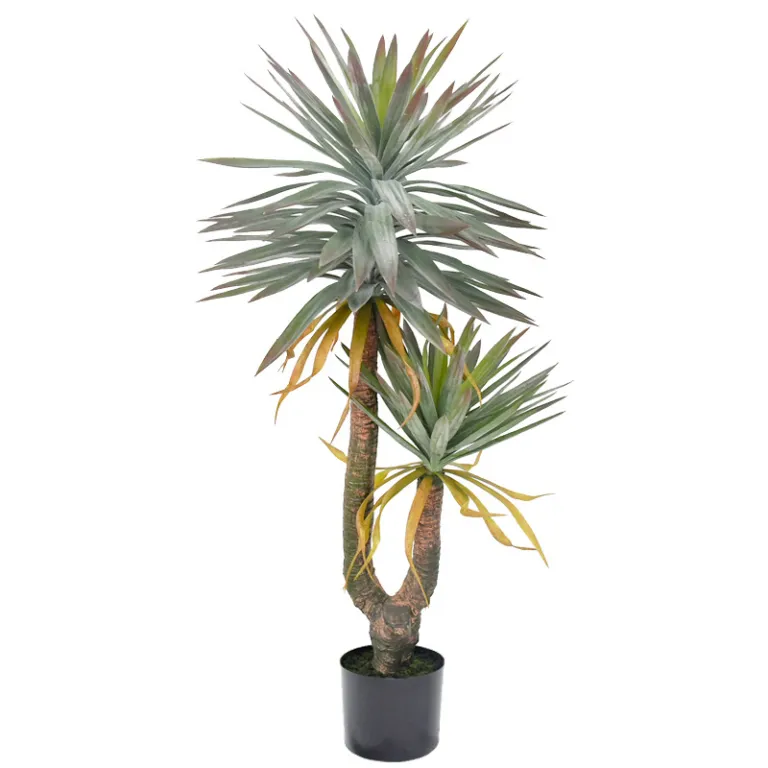درخت مصنوعی لوکس یوکا برگ نیزه‌ای 150cm گیاه مصنوعی یوکا هلندی آهنی تزئینات فروشگاهی دراسنا گلدانی