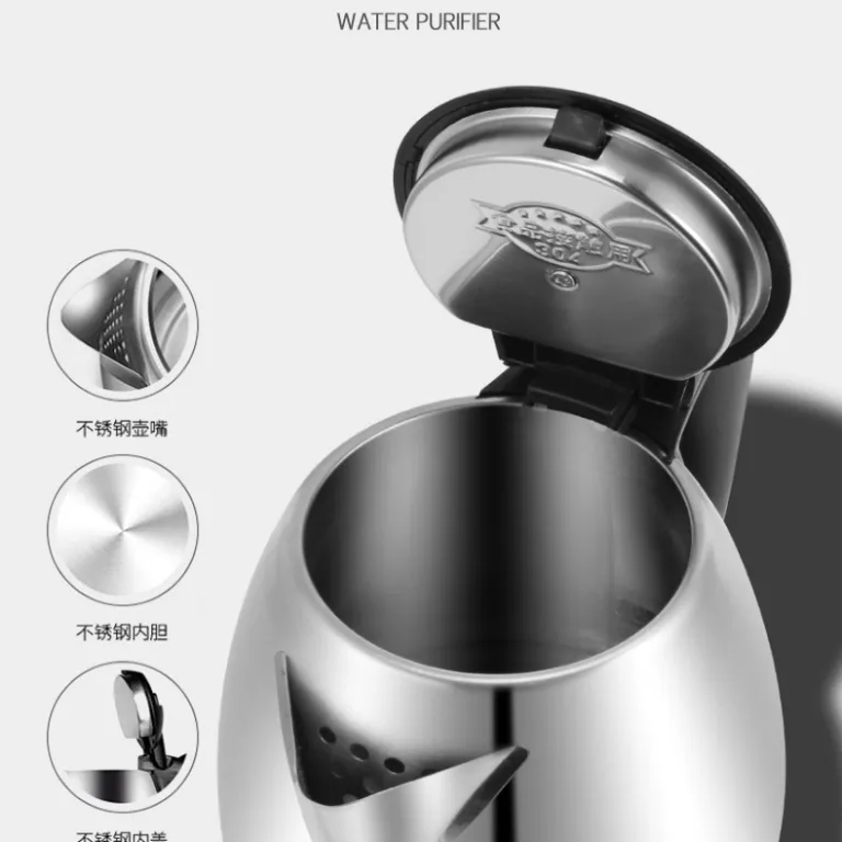 کتری برقی استیل ضدزنگ هدیه خانگی با قابلیت چاپ لوگو، کتری چای ضدسوختگی با خاموشی خودکار، مناسب اروپا 220V