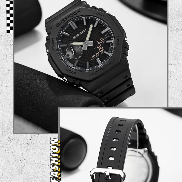 ساعت مچی مردانه کاسیو G-SHOCK هشت‌ضلعی دو نمایشگر ورزشی ضدآب کوارتز