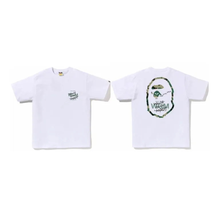 تی‌شرت BAPE تابستانی طرح سر میمون استتاری مردانه و زنانه استایل ژاپنی موجودی عمده