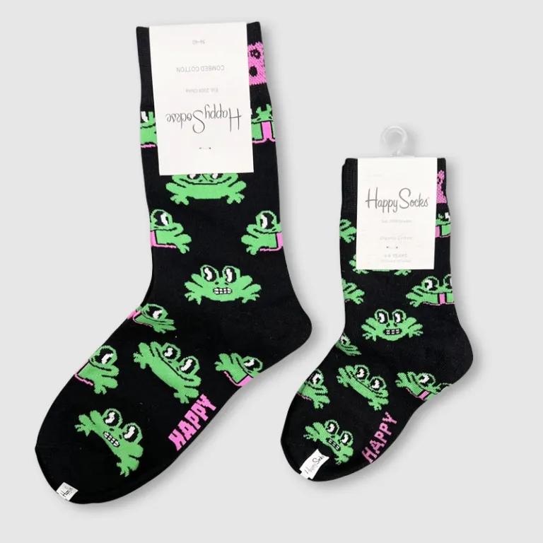 جوراب بچگانه HappySocks طرح کارتونی ساق متوسط مدل هایپی مناسب دختر و پسر برای استفاده بیرون از منزل طرح بامزه عمده و خانوادگی