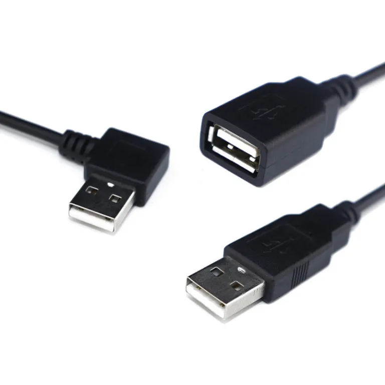 کابل برق USB چهار هسته‌ای 2 کابل شارژ و دیتا برای موس، کیبورد و موبایل، کابل رابط نری/مادگی