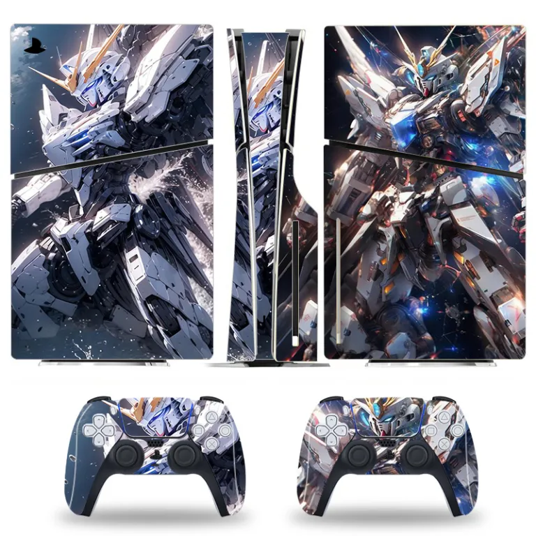 PS5 برچسب محافظ رنگی برای کنسول اسلیم، استیکر اسکین مخصوص مدل دیجیتال و دیسک‌خور با طرح کارتونی