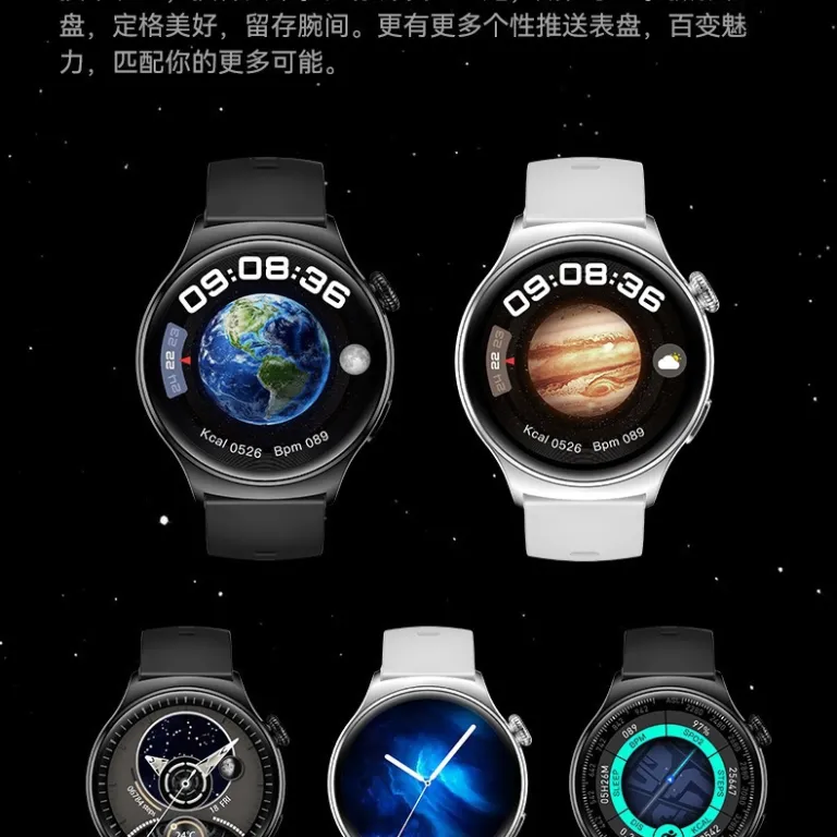 ساعت هوشمند Huaqiangbei Watch4 Pro با صفحه گرد، پشتیبانی از Alipay، NFC، تماس بلوتوثی و چندکاره ورزشی