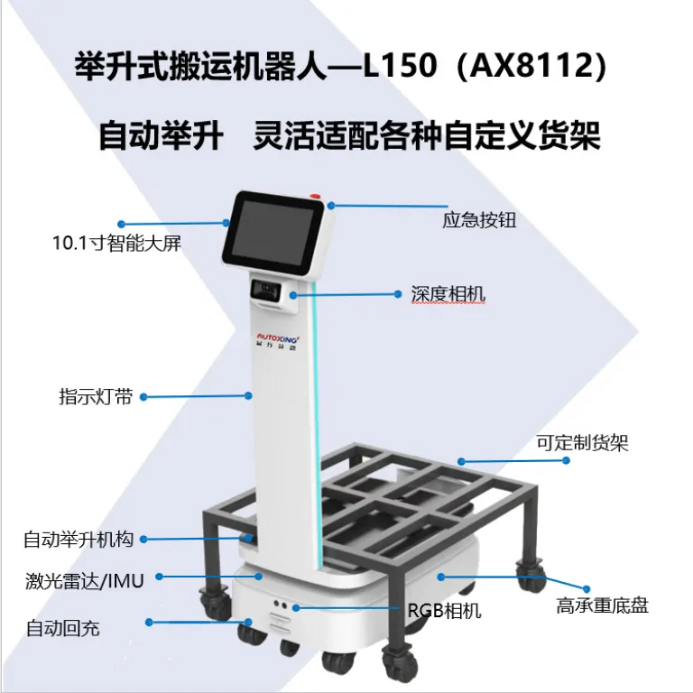 ربات خدمات تحویل و حمل‌ونقل بدون سرنشین AGV برای محوطه کارخانه، کنترل از راه دور مواد و حمل‌ونقل کوتاه‌برد