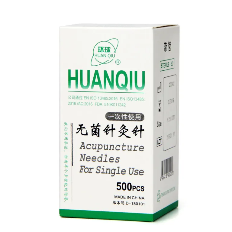 سوزن طب سوزنی یکبار مصرف برند هوانچیو با لوله راهنما، بسته 500 عددی