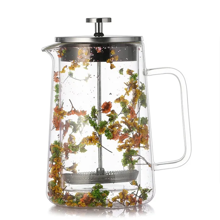 فرنچ پرس دولایه شیشه بوروسیلیکات با فیلتر قهوه، قوری فرنچ پرس خانگی برای دم کردن چای و قهوه