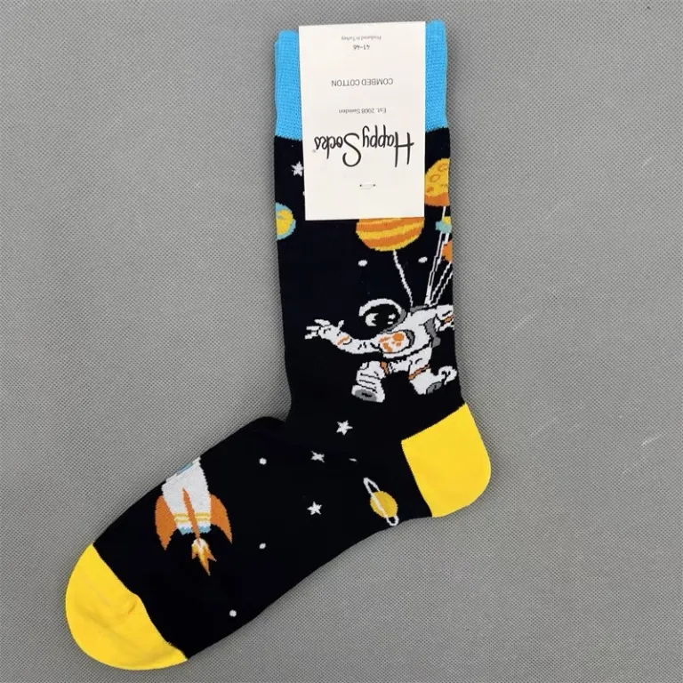 جوراب رنگی HappySocks مردانه طرح کارتونی فانتزی اینستاگرامی ساق‌متوسط بیرونی خیابانی