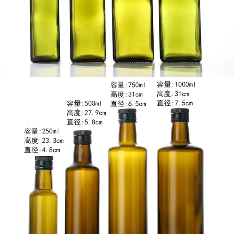 بطری شیشه‌ای خالی روغن زیتون، بطری روغن کاملیا، روغن فلفل سیچوان، روغن گردو، روغن کنجد خانگی و آشپزخانه تجاری