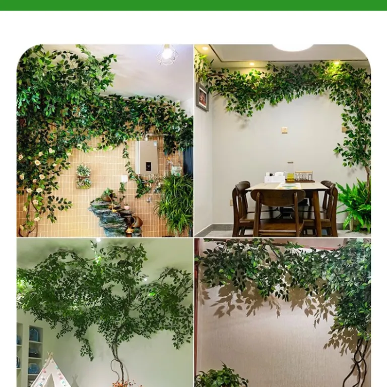 شاخه مصنوعی برگ انجیر، برگ انبه، برگ جینکو، برگ افرای قرمز و برگ سبز برای چیدمان گل