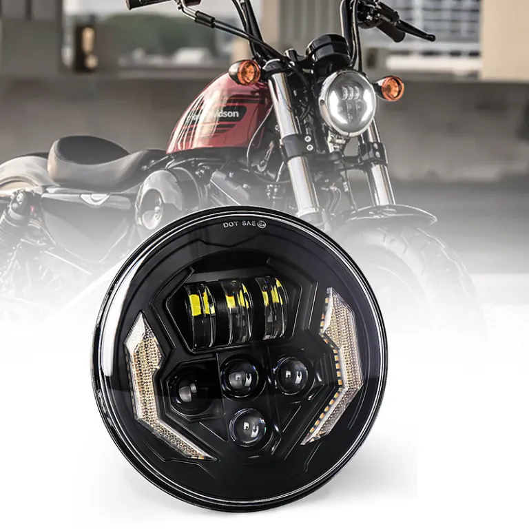 چراغ جلو 7 اینچ گرد led60W موتورسیکلت و خودرو با عملکرد 4