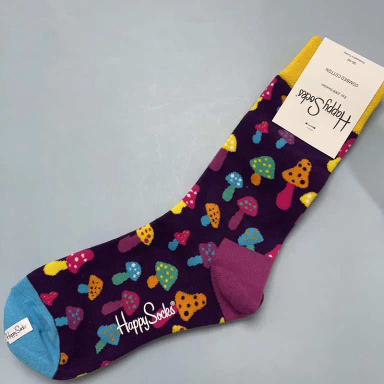 جوراب زنانه رنگارنگ HappySocks طرح کارتونی بامزه مدل اینستاگرامی نیمه‌ساقه بیرونی خیابانی