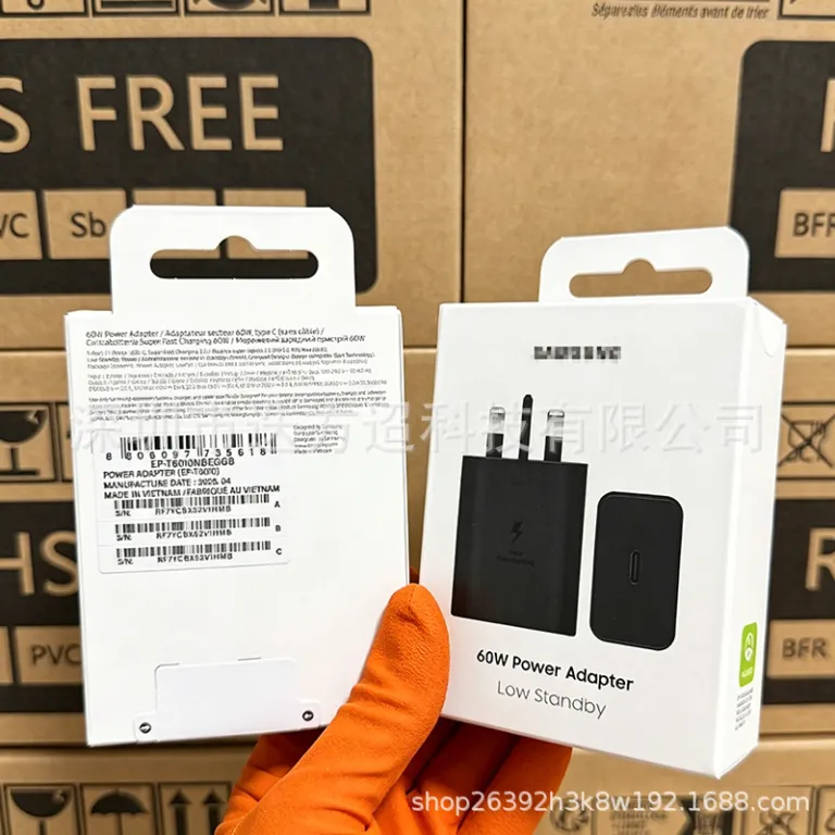 PD60Wشارژر سریع3.0 آداپتور مناسب برای گوشی سامسونگ S26U/26+/W26 شارژر بریتانیایی برون‌مرزی