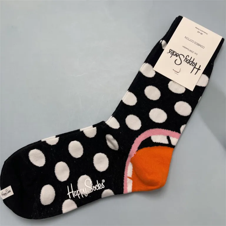 جوراب زنانه رنگارنگ HappySocks طرح کارتونی بامزه مدل اینستاگرامی نیمه‌ساقه بیرونی خیابانی