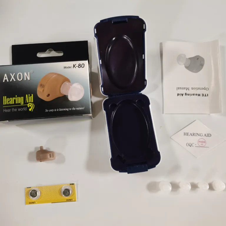 سمعک پرفروش برون‌مرزی AXONK-80Hearingaids تقویت‌کننده صدا نامرئی داخل گوشی پزشکی و خانگی