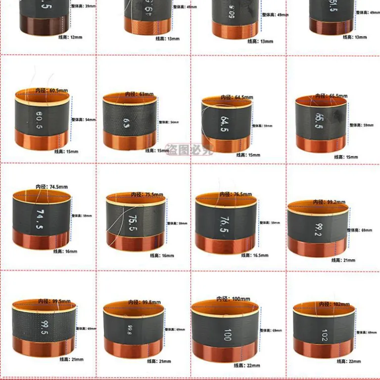 49.5 75.5 99.5mm سیم‌پیچ مسی خالص ووفر 10 12 اینچ 15 اینچ 100 هسته قطعات تعمیر بلندگو