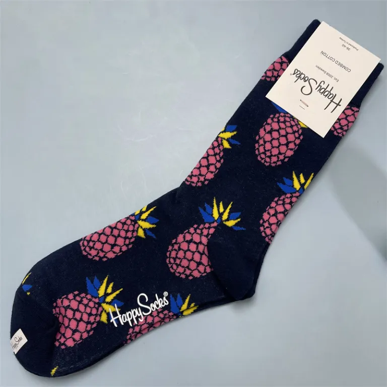 جوراب زنانه رنگارنگ HappySocks طرح کارتونی بامزه مدل اینستاگرامی نیمه‌ساقه بیرونی خیابانی