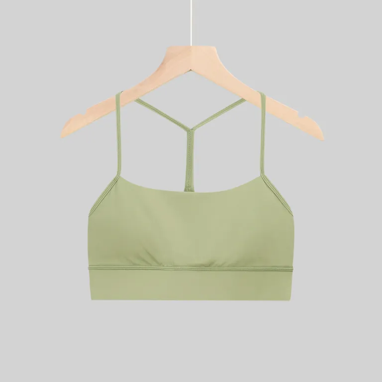 تاپ یوگا و بدنسازی زنانه lulu مدل Y پشتباز با پد داخلی، زیرپوش ورزشی بدون درز