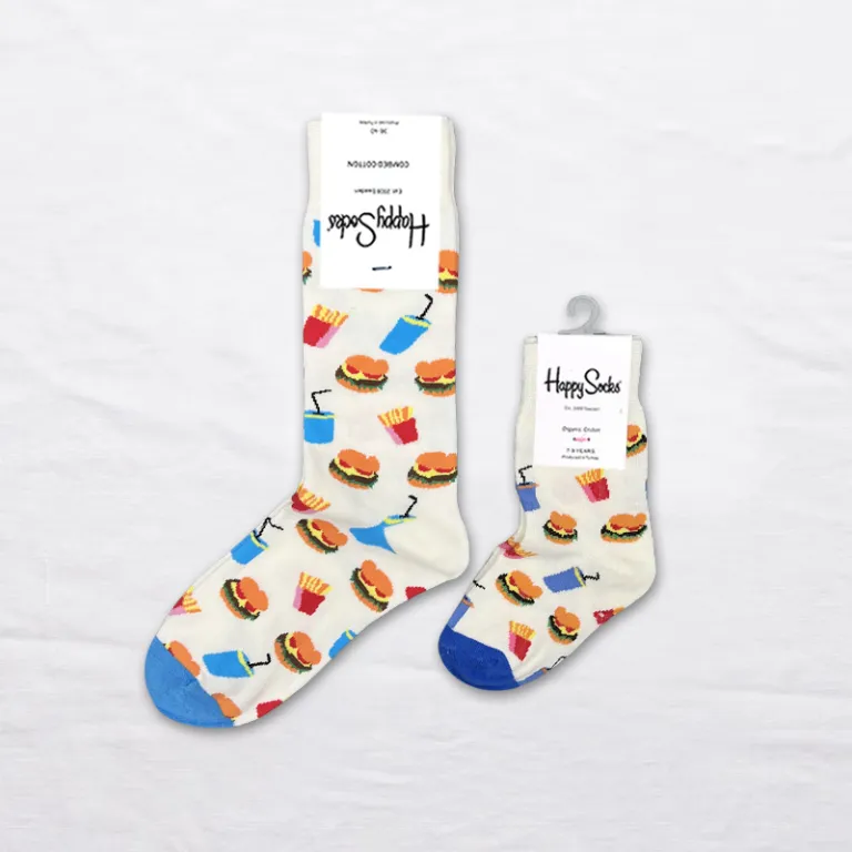 جوراب بچگانه HappySocks طرح کارتونی ساق متوسط مدل هایپی مناسب دختر و پسر برای استفاده بیرون از منزل طرح بامزه عمده و خانوادگی