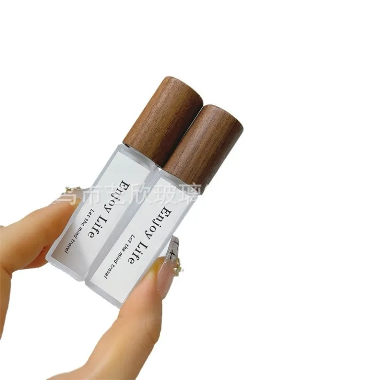 شیشه تقسیم عطر با درب چوبی خالی شیشهای 10ml لوکس مسافرتی قابل حمل 5ml شیشه اسپری نمونه شیشه عطر