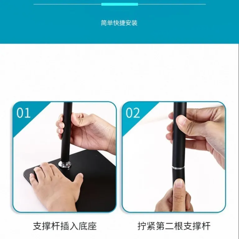 پایه موبایل ایستاده با بازوی کنار تخت، قابل تنظیم ارتفاع، مناسب آیپد، استریم و فیلم‌برداری از بالا، تلسکوپی