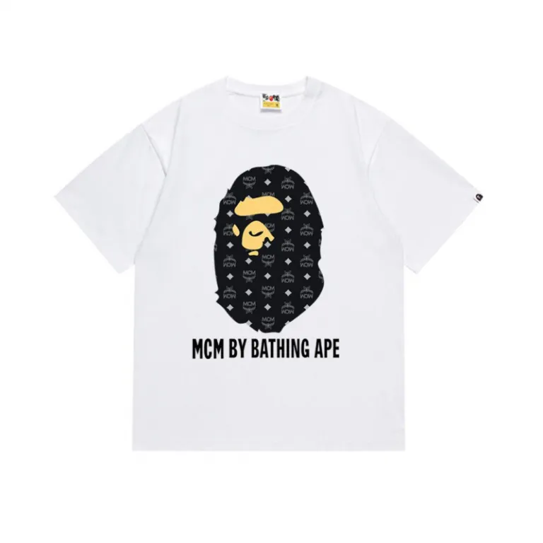 تی‌شرت BAPE تابستانی طرح سر میمون استتاری مردانه و زنانه استایل ژاپنی موجودی عمده